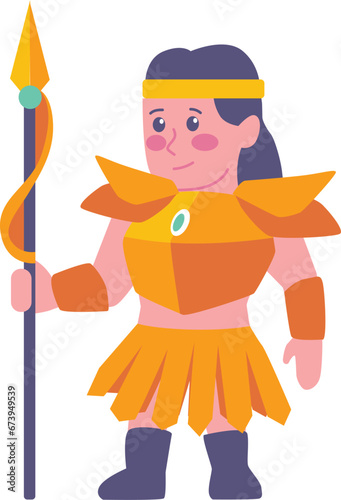 fantasy lance warrior character vector game element