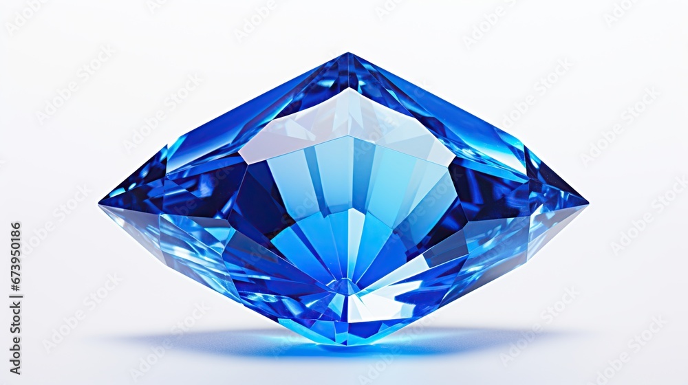 Close blue diamond jewelry isolated background. AI generated image Close blue diamond jewelry isolated background. AI generated image