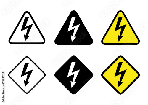 vector electrical warning sign  danger sign  warning sign icon