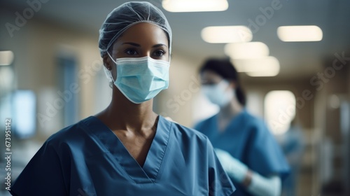 A healthcare professional preparing for a procedure