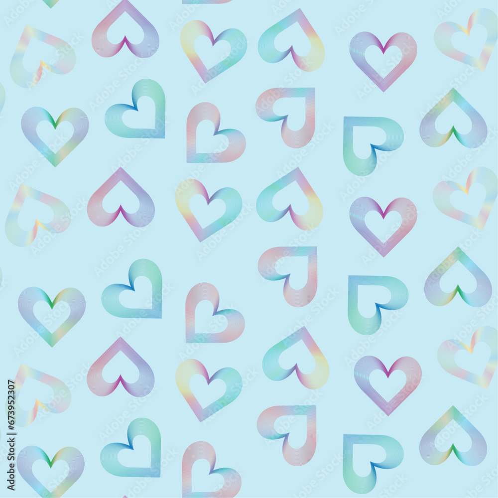 seamless pattern with rainbow - colored hearts 