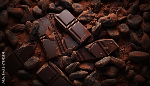Photo of a Delicious Stack of Chocolate on a Rocky Foundation