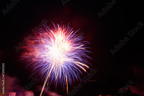 Amazing colorful fireworks display at night