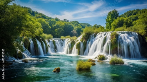 A cascade in Croatia s Dalmatia s Krka National Park