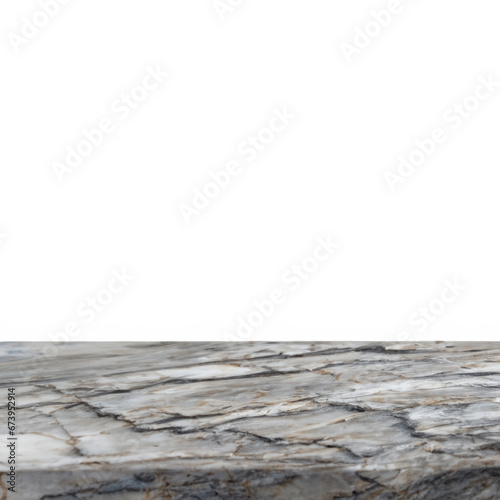 Marble table top for product display with white background 