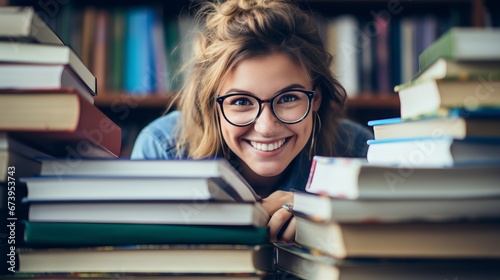 A closeup of a writer's face, authoring books and smiling with creativity