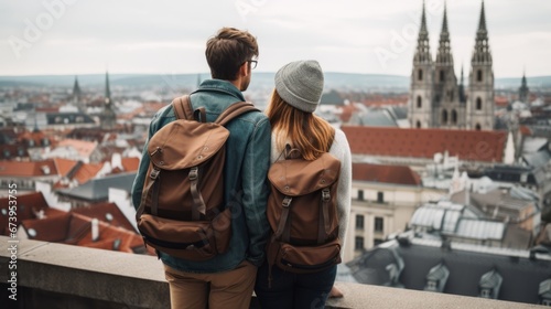 A couple exploring a foreign city