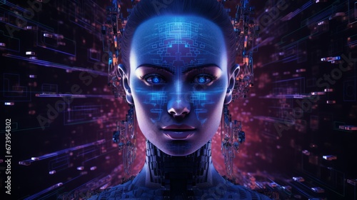 A futuristic depiction of deepfake technology enabling personalized virtual assistants