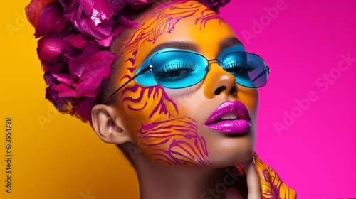 Vibrant design highlighting the allure of both fashion and beauty industries