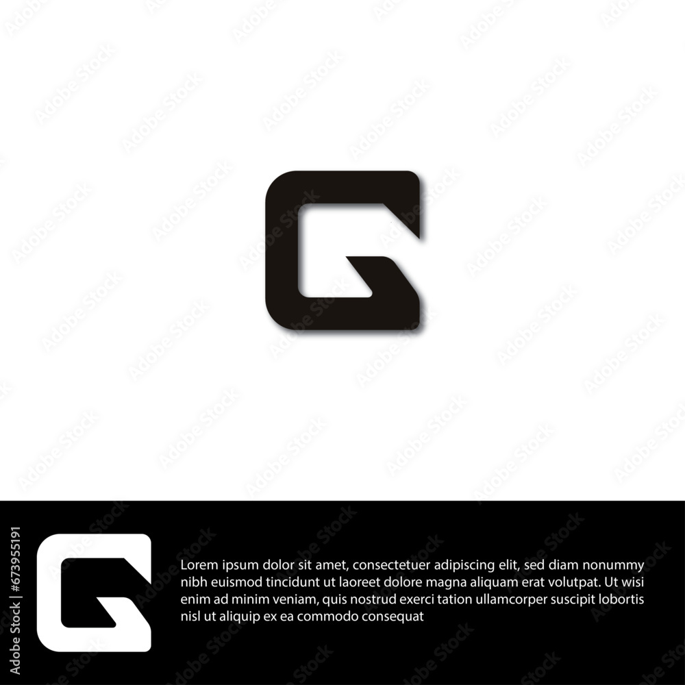Initial Letter G Logo. White and Black Circle Shape Origami Style isolated on white and Black Background. Usable for Business and Branding Logos. Flat Vector Logo .