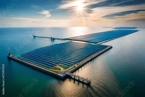 solar panel on the sea