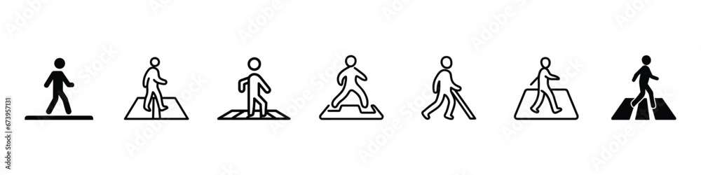 Man walk icon, Walking man Vector icon, walking man sign, Pedestrian crossing icon. Zebra crossing. man run in the street icon, stickman or stick figure walking in different poses icon Man walk icon, Walking man Vector icon, walking man sign, Pedestrian crossing icon. Zebra crossing. man run in the street icon, stickman or stick figure walking in different poses icon