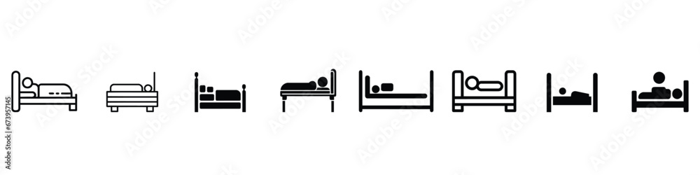 sleeping icon, hotel icon, bed icon, Man in a hospital bed, linear icon. A sick person in the hospital. Bed rest, Relax linear icon. sleeping icon, hotel icon, bed icon, Man in a hospital bed, linear icon. A sick person in the hospital. Bed rest, Relax linear icon.
