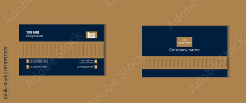 Modern shape double sided business card layout.