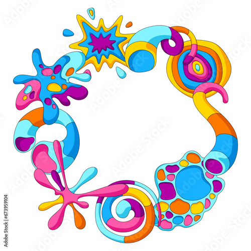 Background with abstract shapes. Cartoon cute trendy creative image.