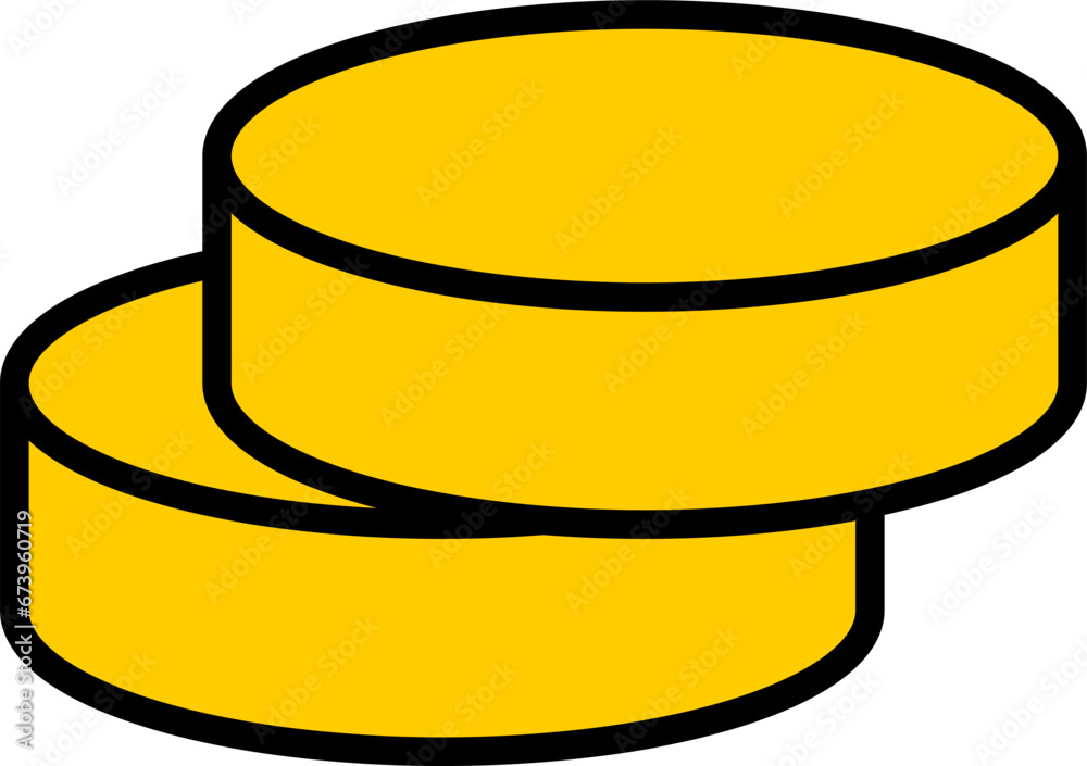 Currency Stacked Coin Money Round Circle Symbol Icon. Vector Image. Currency Stacked Coin Money Round Circle Symbol Icon. Vector Image.