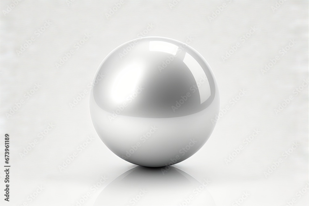 White sphere on a white background with reflection White sphere on a white background with reflection