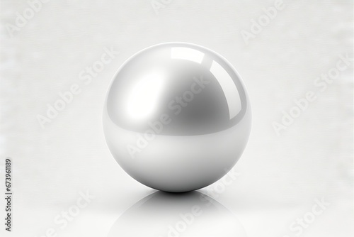 White sphere on a white background with reflection