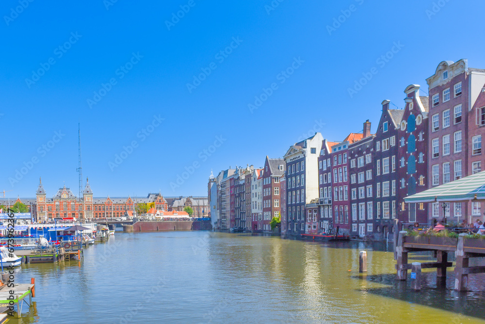 Historical water channels in Amsterdam, Netherlands