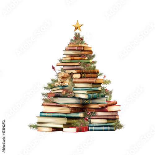 Christmas Book Tree Sublimation, Generative AI