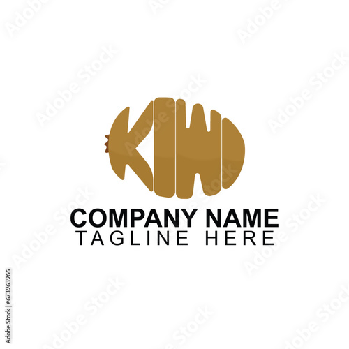 kiwi text logo vector illustration