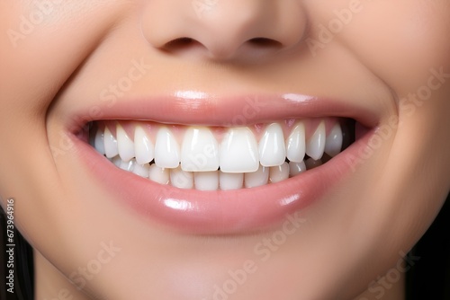 dental whitening before and after, highly polished surfaces, on a minimalistic simple bright background. generative AI