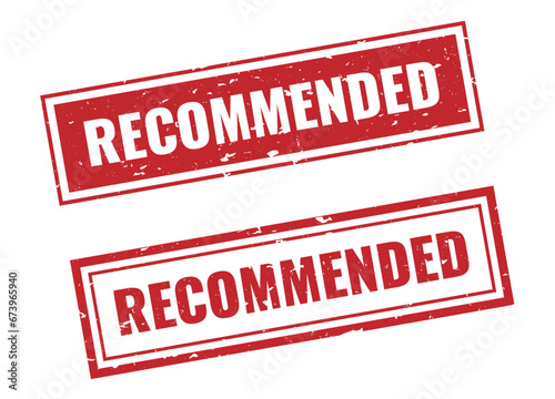Recommended stamp sign red rectangle grunge style