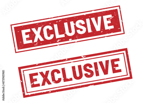 Exclusive stamp sign red rectangle grunge style