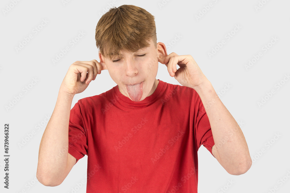 Headshot of a goofy teenage boy Headshot of a goofy teenage boy
