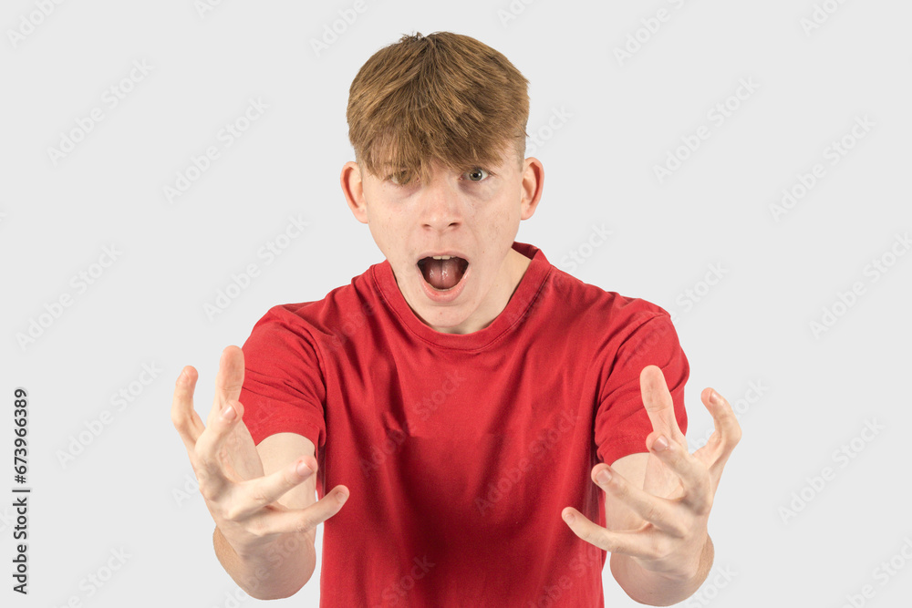 Headshot of a frustrated teenage boy Headshot of a frustrated teenage boy