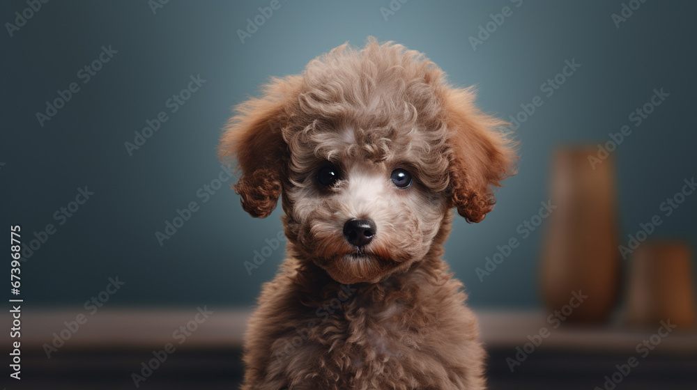A chalky poodle, portrait