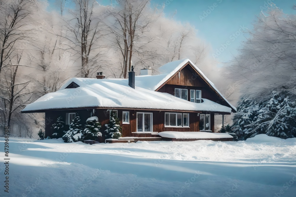 house in the snow