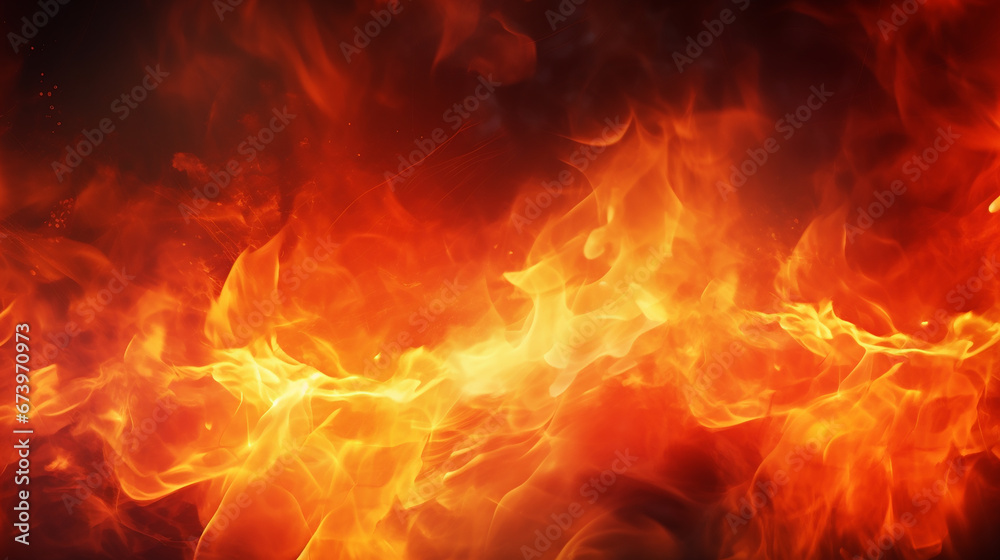 Chamas de fogo queimando faíscas em brasa fundo abstrato realista