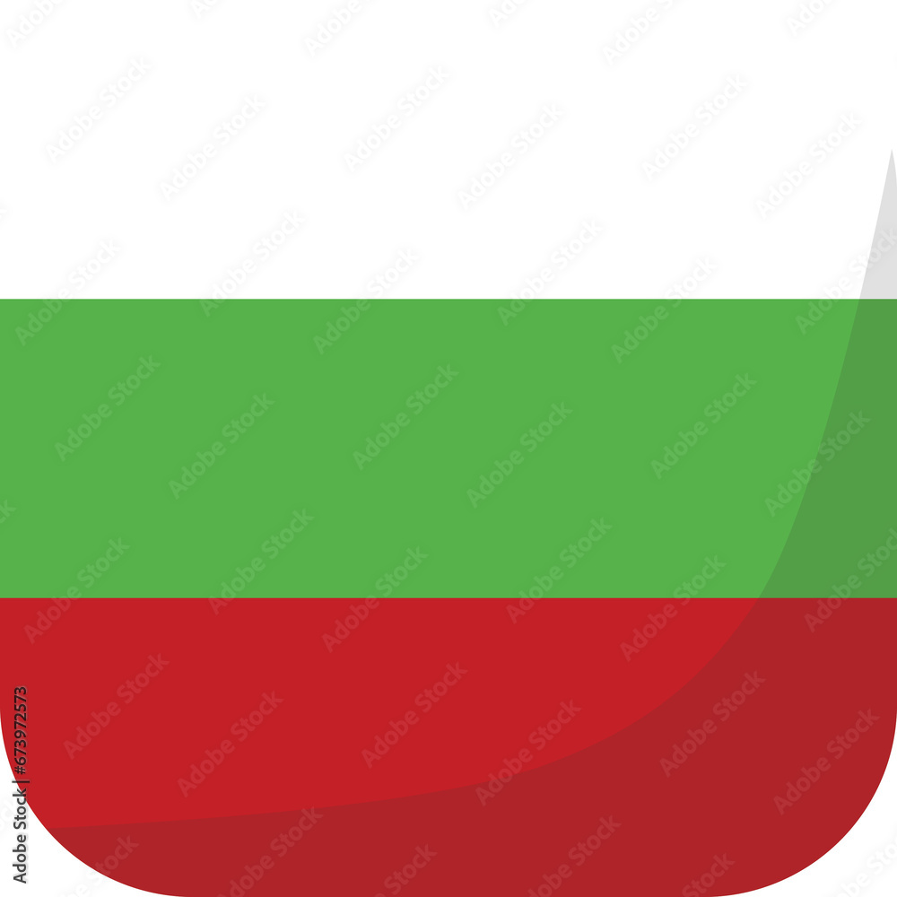 Bulgaria flag square 3D cartoon style. Bulgaria flag square 3D cartoon style.