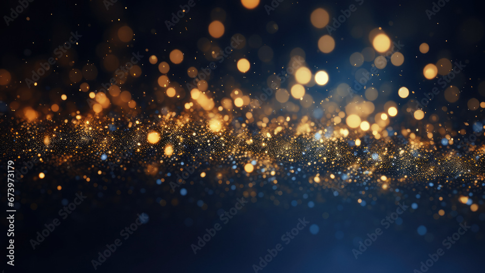 Luxurious golden dust with glittering particles Luxurious golden dust with glittering particles