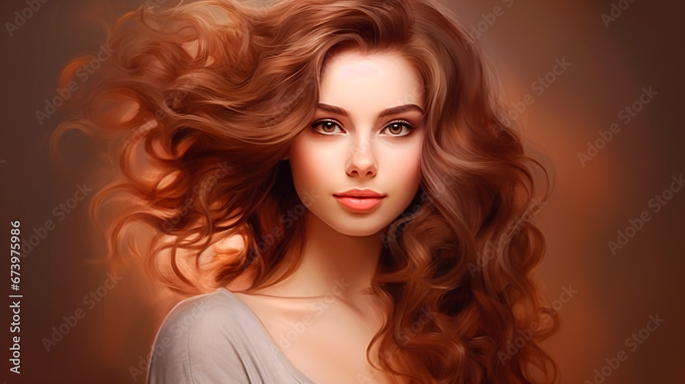Fototapeta premium young beautiful woman with healthy hair.