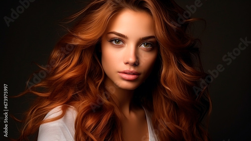 young beautiful woman with healthy hair.