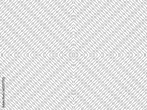 Rhombus and Lines Motif Pattern, can use for Contemporary Decoration, Ornate, Background, Fashion, Textile, Fabric, Tile, Wallpaper, Cover, Wrapping, Carpet, etc.