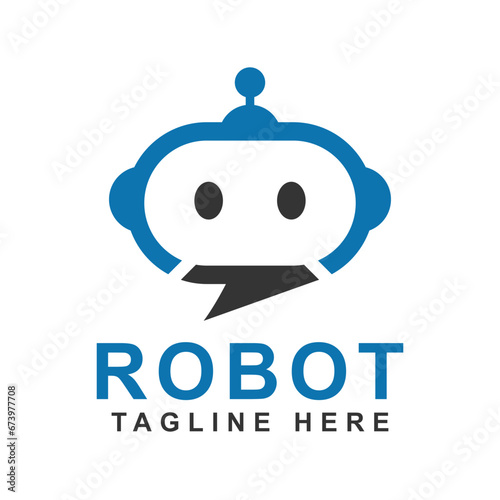 Robot logo design concept. universal robotic logo design.