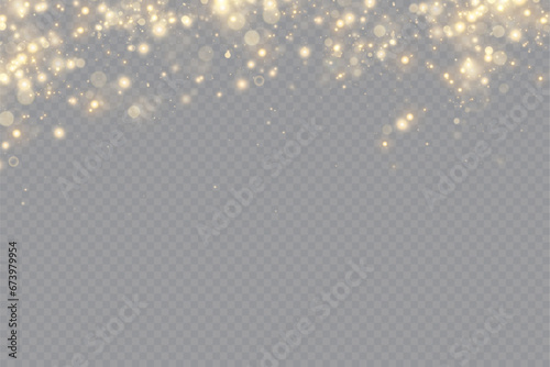  Gold sparks and golden stars glitter special light effect. Vector sparkles on transparent background. Christmas abstract. dust 