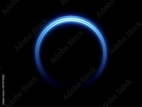 Neon magic circle. Futuristic light circle for background.Circulation. Light frame. Vector. Magic portal. 