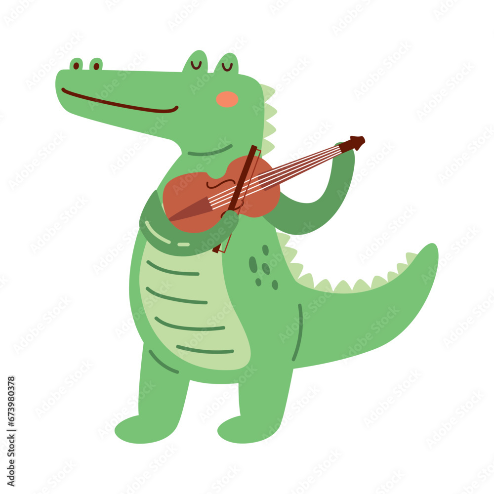 Obraz premium cocodrile playing violin