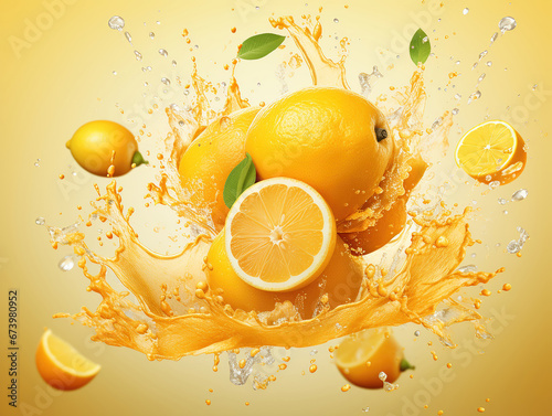 vitamina c fresca, insieme di limoni e arance in gruppo su sfondo bianco, concetto di forza data dalla vitamina c in inverno contro l'influenza photo