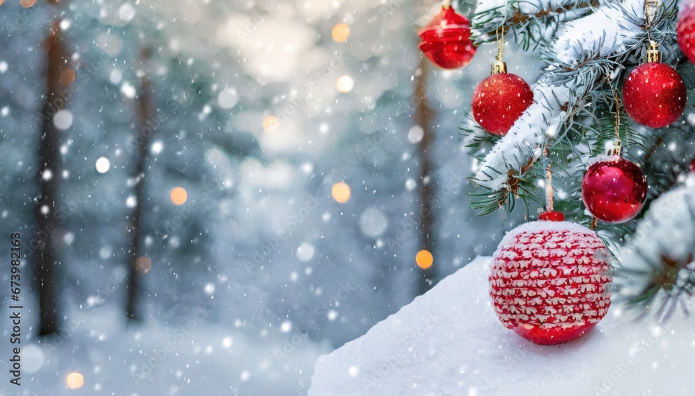 Festive Christmas snowy background