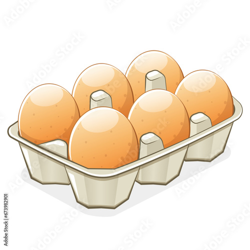 eggs box on white background