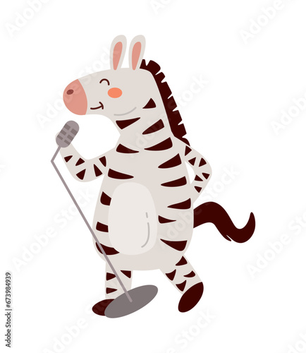 zebra singing illustration