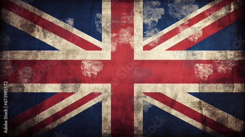 faded and vintage British flag, flag of England, Union Jack, English pride  photo