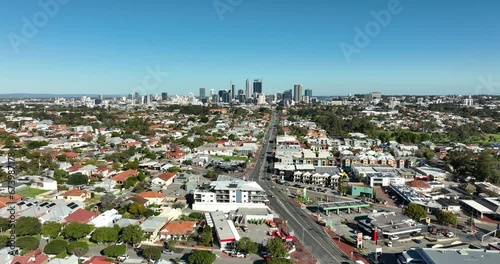 North Perth Northbridge looking towards Perth CBD Skyline Daytime - From the north looking south photo