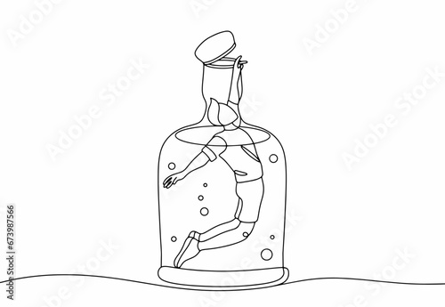  Man in a bottle. One line