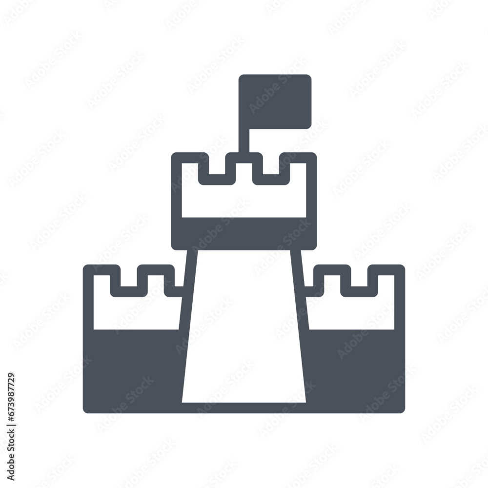 Vector sign of the castle symbol isolated on a white background. icon color editable. Vector sign of the castle symbol isolated on a white background. icon color editable.